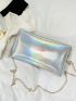 Snakeskin Embossed Envelope Bag PU Holographic Funky