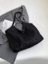 Casual Shopper Bag Solid Color Double Handle