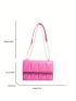 Mini Pink Quilted Faux Pearl Decor Flap Square Bag Fashion