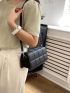 Mini Quilted Detail Flap Square Bag Fashion Black