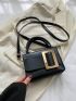 Mini Metal Decor Square Bag Fashion Black