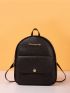 Minimalist Pocket Front Backpack Fashion Black