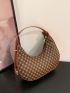 Small Letter Graphic Hobo Bag Colorblock Zipper