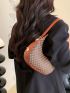 Small Letter Graphic Hobo Bag Colorblock Zipper