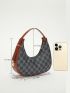 Small Geometric Graphic Hobo Bag Colorblock Zipper
