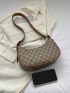 Small Geometric Pattern Hobo Bag Contrast Binding