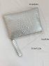 Metallic Crocodile Embossed Square Bag Zipper Funky