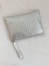 Metallic Crocodile Embossed Square Bag Zipper Funky