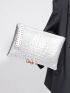 Metallic Crocodile Embossed Square Bag Zipper Funky