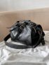 Mini Minimalist Satchel Bag Top Handle Black