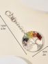 Bead Decor Tree Detail Round Bag Charm Random Color