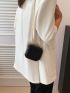 Mini Minimalist Box Bag Black Chain Strap