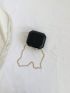 Mini Minimalist Box Bag Black Chain Strap