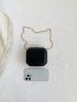Mini Minimalist Box Bag Black Chain Strap