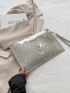 Metallic Geometric Pattern Square Bag Funky Medium