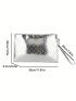 Metallic Geometric Pattern Square Bag Funky Medium