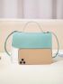 Mini Two Tone Twist Lock Flap Square Bag Top Handle