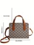 Geometric Pattern Square Bag Small Double Handle