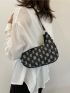 Checkered Pattern Raw Trim Hobo Bag Fashion Style