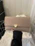 Crocodile Embossed Envelope Bag Heart Decor Flap
