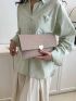 Crocodile Embossed Envelope Bag Heart Decor Flap