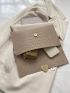 Crocodile Embossed Envelope Bag Heart Decor Flap