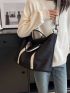 Contrast Tape Double Handle Shopper Bag Fashion Style