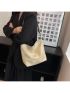 Geometric Strap Hobo Bag, Large Capacity Crossbody Bag, Women's Retro Style Shoulder Bag
