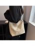 Geometric Strap Hobo Bag, Large Capacity Crossbody Bag, Women's Retro Style Shoulder Bag