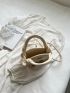 Mini Flower Decor Straw Bag Vacation Style