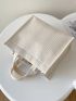 Medium Square Bag Stripe Detail Double Handle