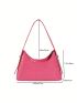 Crocodile Embossed Baguette Bag Pink Fashionable For Daily