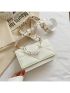 Women Crossbody Bag Thick Chain Small Square Bag Leather Casual Shoulder Bag For Travel Shopping