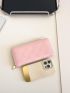 Geometric Pattern Long Wallet Pink Fashionable With Zipper For Daily