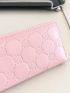 Geometric Pattern Long Wallet Pink Fashionable With Zipper For Daily