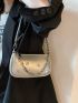 Metal & Chain Decor Hobo Bag Pink Fashionable