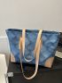Geometric Pattern Shoulder Tote Bag Double Handle