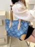 Geometric Pattern Shoulder Tote Bag Double Handle