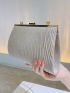 Glitter Square Bag Pleated Detail Glamorous, Perfect Bride Purse For Wedding, Prom & Party Events