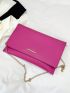 Metal Decor Envelope Bag Pink PU Fashionable