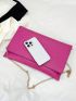 Metal Decor Envelope Bag Pink PU Fashionable