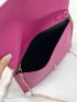 Metal Decor Envelope Bag Pink PU Fashionable