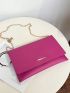 Metal Decor Envelope Bag Pink PU Fashionable
