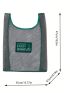Medium Letter Patch Decor Mesh Shopper Bag Contrast Binding