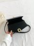 Mini Embossed Square Bag Turn-lock Black Flap Fashion