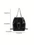 Mini Flap Backpack Drawstring Design Turn Lock