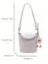 Mini Quilted Bucket Bag With Bag Charm White Flap Fashion