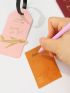 Letter & Plane Graphic Luggage Tag Colorblock