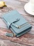 Textured Small Wallet With Zipper Neon Red Funky