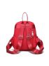 Minimalist Classic Backpack Small Zipper Pink Nylon